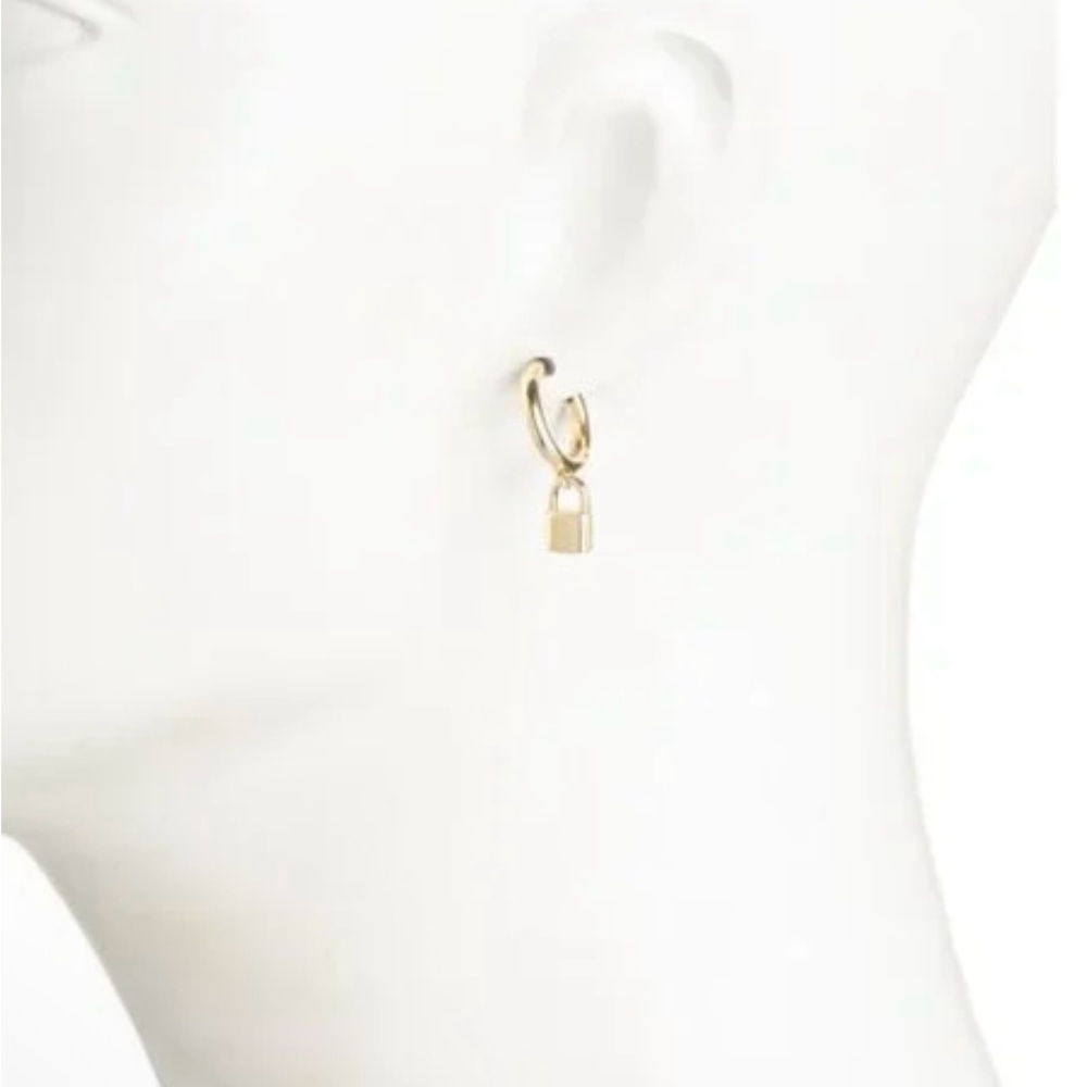 Kendra Scott Gold Jessi Locket Huggie Earrings - Picture 5 of 6